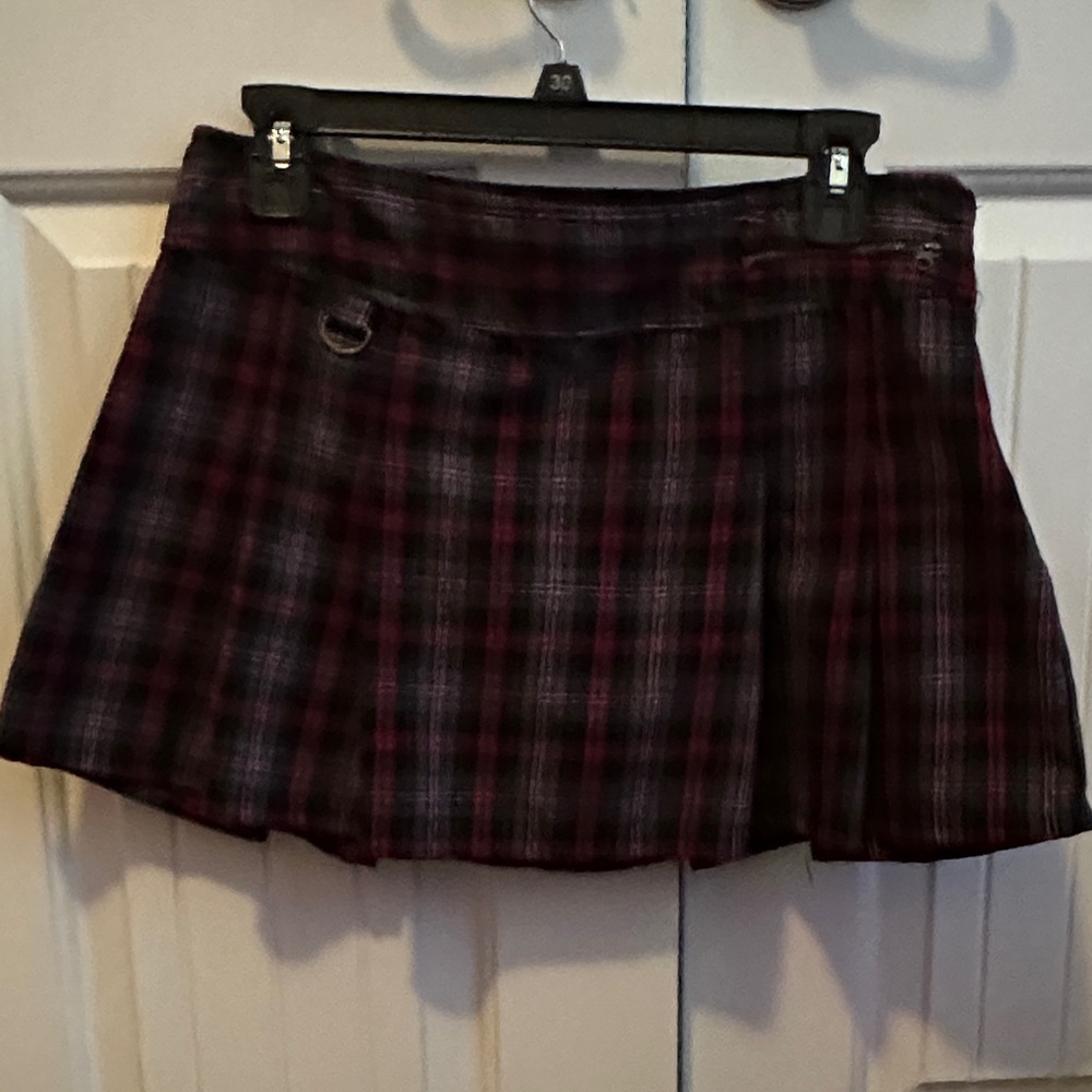 Old Navy Plaid Mini Skirt - Black and Purple